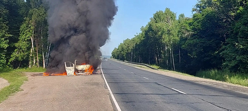 На саратовской трассе сгорела грузовая «Газель»